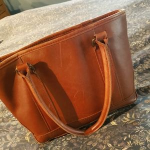 Ll bean  leather small tote purse